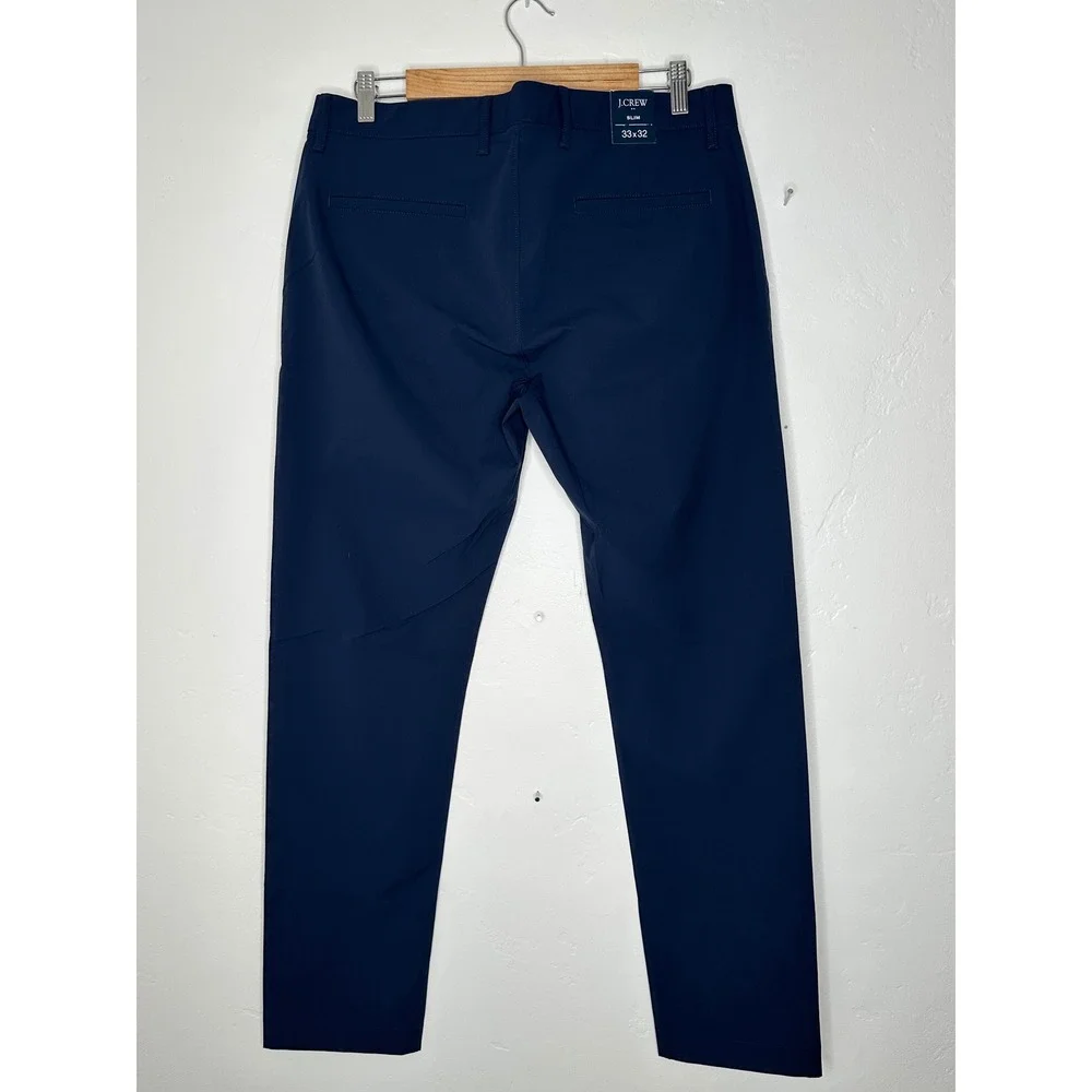 J.Crew Tech Pant Slim Fit Navy Blue Flex Performance Pants Trousers Size 33x32‎